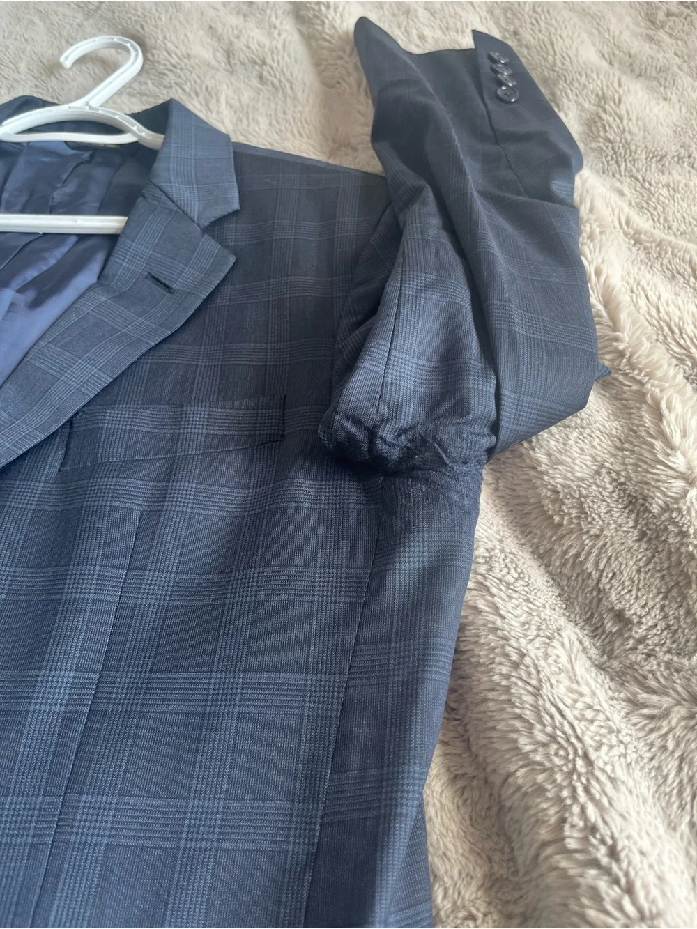 Brooks Brothers 1818 Milano Wool Navy Plaid 40R/W34 2 Piece Suit